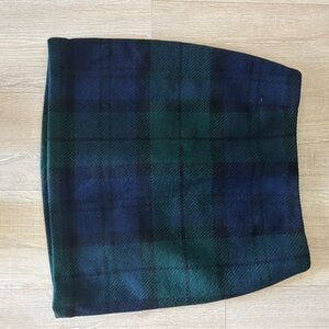 Plaid Wool Short Skirt